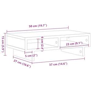 Stojan na monitor hnědý dub 50 x 27 x 15 cm kompozitní dřevo - obrázek 9