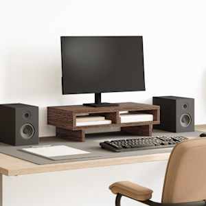Stojan na monitor hnědý dub 50 x 27 x 15 cm kompozitní dřevo - obrázek 1