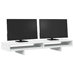 Stojan na monitor bílý 100 x 27 x 15 cm kompozitní dřevo - obrázek 3