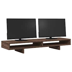 Stojan na monitor hnědý dub 100 x 27 x 15 cm kompozitní dřevo - obrázek 3
