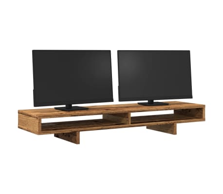 vidaXL Βάση Οθόνης Όψη Παλαιού Ξύλου 100x27x15 εκ. από Επεξ. Ξύλο