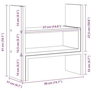 Stolní organizér nastavitelný bílý 40 x 17 x 41 cm kompozit - obrázek 10