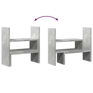 Stolní organizér nastavitelný betonově šedý 40x17x41cm kompozit - obrázek 7