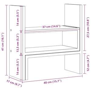 Stolní organizér nastavitelný šedý sonoma 40x17x41 cm kompozit - obrázek 10
