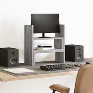 Organizator za mizo nastavljiv siva sonoma 40x17x41 cm les