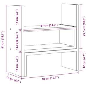 Stolní organizér nastavitelný hnědý dub 40x17x41 cm kompozit - obrázek 10