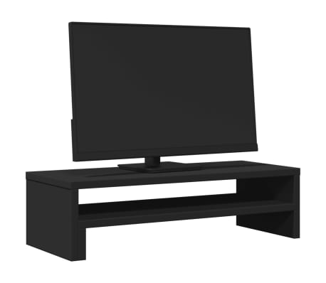 vidaXL Support de moniteur noir 54x22x15 cm bois d'ing&eacute;nierie