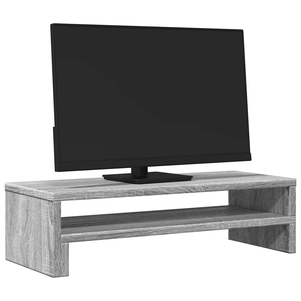 vidaXL Stojan na monitor sivý dub sonoma 54x22x15 cm kompozitné drevo