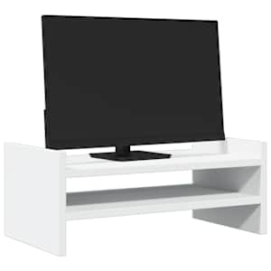 Stojan na monitor bílý 50 x 27 x 20 cm kompozitní dřevo - obrázek 3