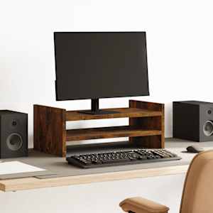 Stojan na monitor kouřový dub 50 x 27 x 20 cm kompozitní dřevo - obrázek 1