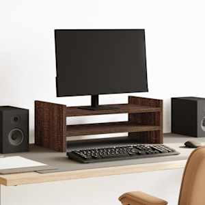 Stojan na monitor hnědý dub 50 x 27 x 20 cm kompozitní dřevo - obrázek 1