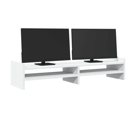 vidaXL Stojan na monitor b&iacute;l&yacute; 100 x 27 x 20 cm kompozitn&iacute; dřevo