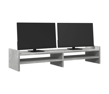 vidaXL Suporte para monitor derivados de madeira cinzento cimento