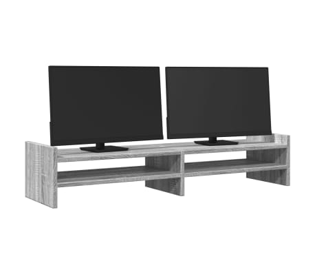 vidaXL Monitorst&auml;nder Grau Sonoma 100x27x20 cm Holzwerkstoff