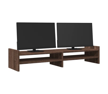 vidaXL Suport monitor, stejar maro, 100x27x20 cm, lemn prelucrat