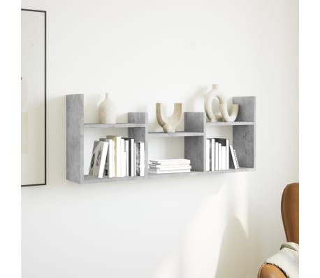 vidaXL Wandkast 100x18x40 cm bewerkt hout betongrijs