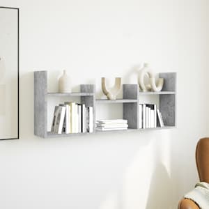 vidaXL Wandkast 100x18x40 cm bewerkt hout betongrijs