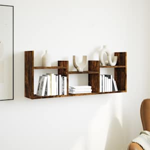 vidaXL Wall Cabinet 100x18x40 cm Smoked Oak Engineered Wood