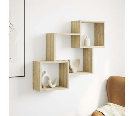 vidaXL Armoire murale 78x18x71 cm ch&ecirc;ne sonoma bois d'ing&eacute;nierie