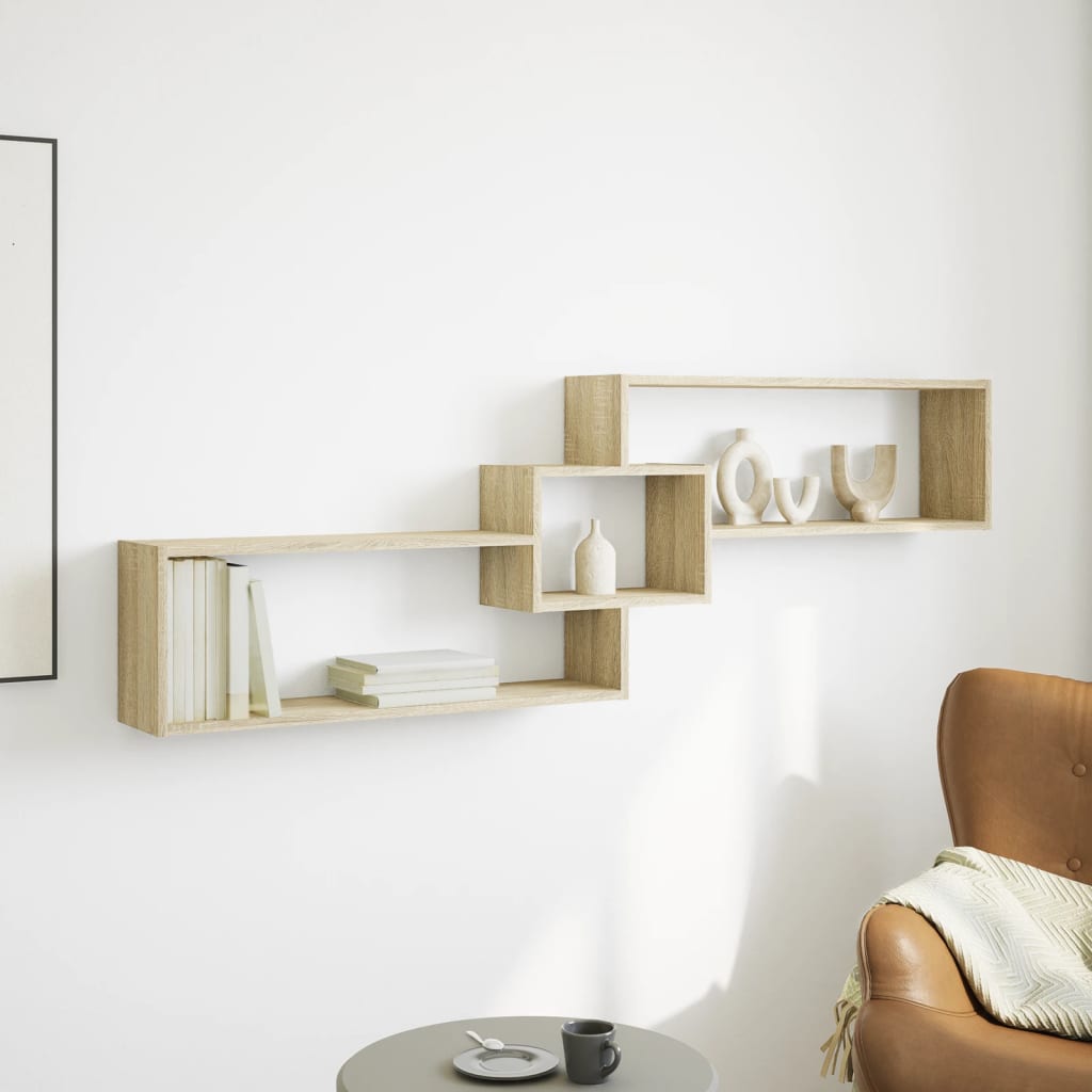 vidaXL Wandkast 158x18x53 cm bewerkt hout sonoma eikenkleurig afbeelding