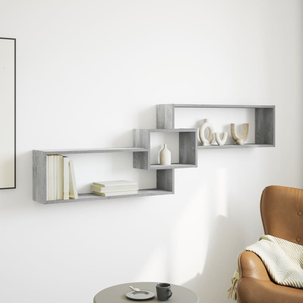 Thumbnail - vidaXL Wandschrank 158x18x53 cm Betongrau Holzwerkstoff
