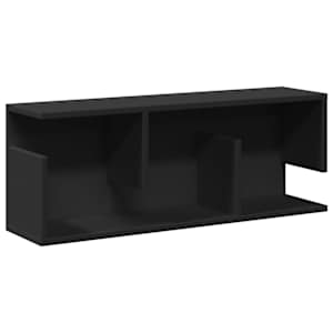 Nástěnná skříňka 80 x 20 x 30 cm černá kompozitní dřevo - obrázek 2