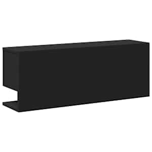 Nástěnná skříňka 80 x 20 x 30 cm černá kompozitní dřevo - obrázek 6