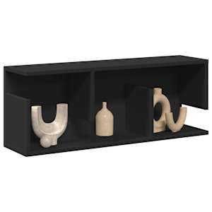 Nástěnná skříňka 80 x 20 x 30 cm černá kompozitní dřevo - obrázek 1