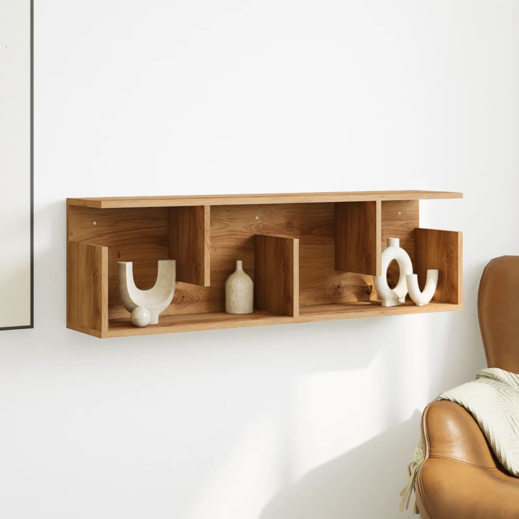 vidaXL Wandkast 100x20x30 cm bewerkt hout artinsanaal eikenkleurig afbeelding