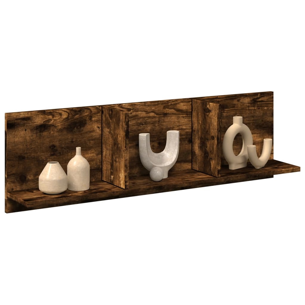 vidaXL Dulap de perete, stejar fumuriu, 100x16,5x30 cm, lemn prelucrat