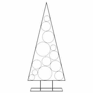 Kovový vánoční stromeček pro dekorace černý 150 cm - obrázek 3