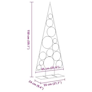 Kovový vánoční stromeček pro dekorace černý 150 cm - obrázek 7