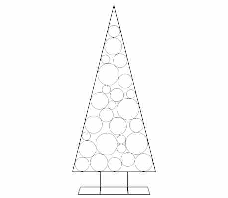 vidaXL Метална коледна елха за декорация черна 210 см