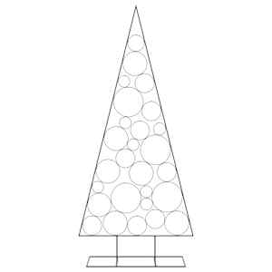 vidaXL Метална коледна елха за декорация черна 210 см