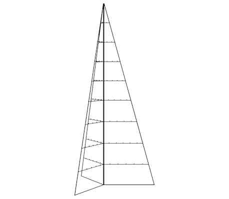 vidaXL Metall-Weihnachtsbaum zum Dekorieren Schwarz 210 cm