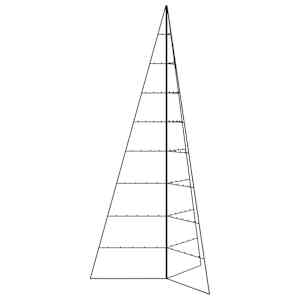 Kovový vánoční stromeček pro dekorace černý 210 cm - obrázek 4