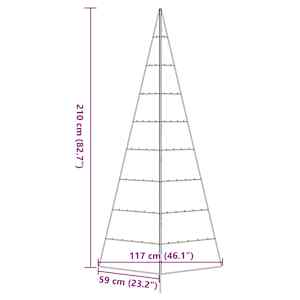 Kovový vánoční stromeček pro dekorace černý 210 cm - obrázek 7