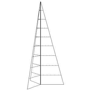vidaXL Ziemassvētku eglīte, metāls, koka pamatne, melna, 210 cm