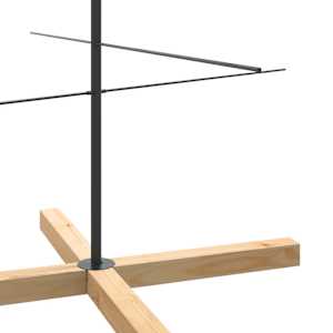 Kovový vánoční stromeček s dřevěnou základnou černý 210 cm - obrázek 6