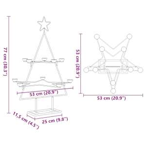 Kovový vánoční stromeček pro dekorace černý 75 cm - obrázek 8