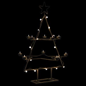 Kovový vánoční stromeček pro dekorace černý 75 cm
