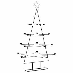Kovový vánoční stromeček pro dekorace černý 140 cm - obrázek 2