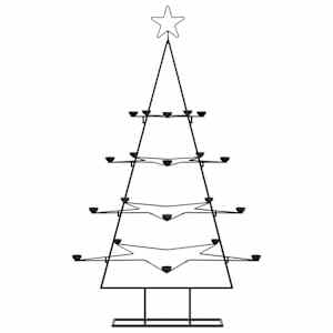 Kovový vánoční stromeček pro dekorace černý 140 cm - obrázek 4