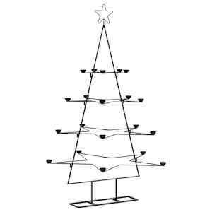 Kovový vánoční stromeček pro dekorace černý 140 cm - obrázek 6