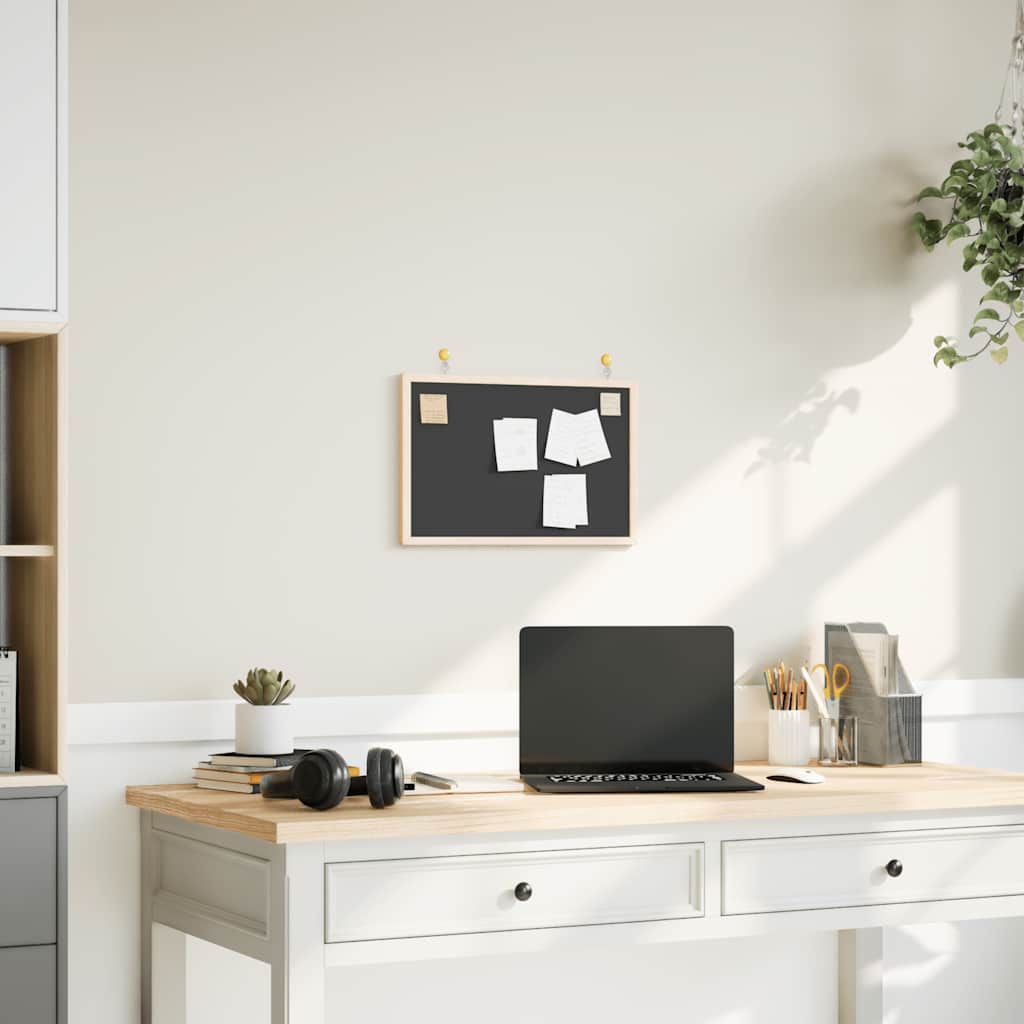 vidaXL Kreidetafel mit massivem Kiefernholzrahmen Schwarz 40x30 cm