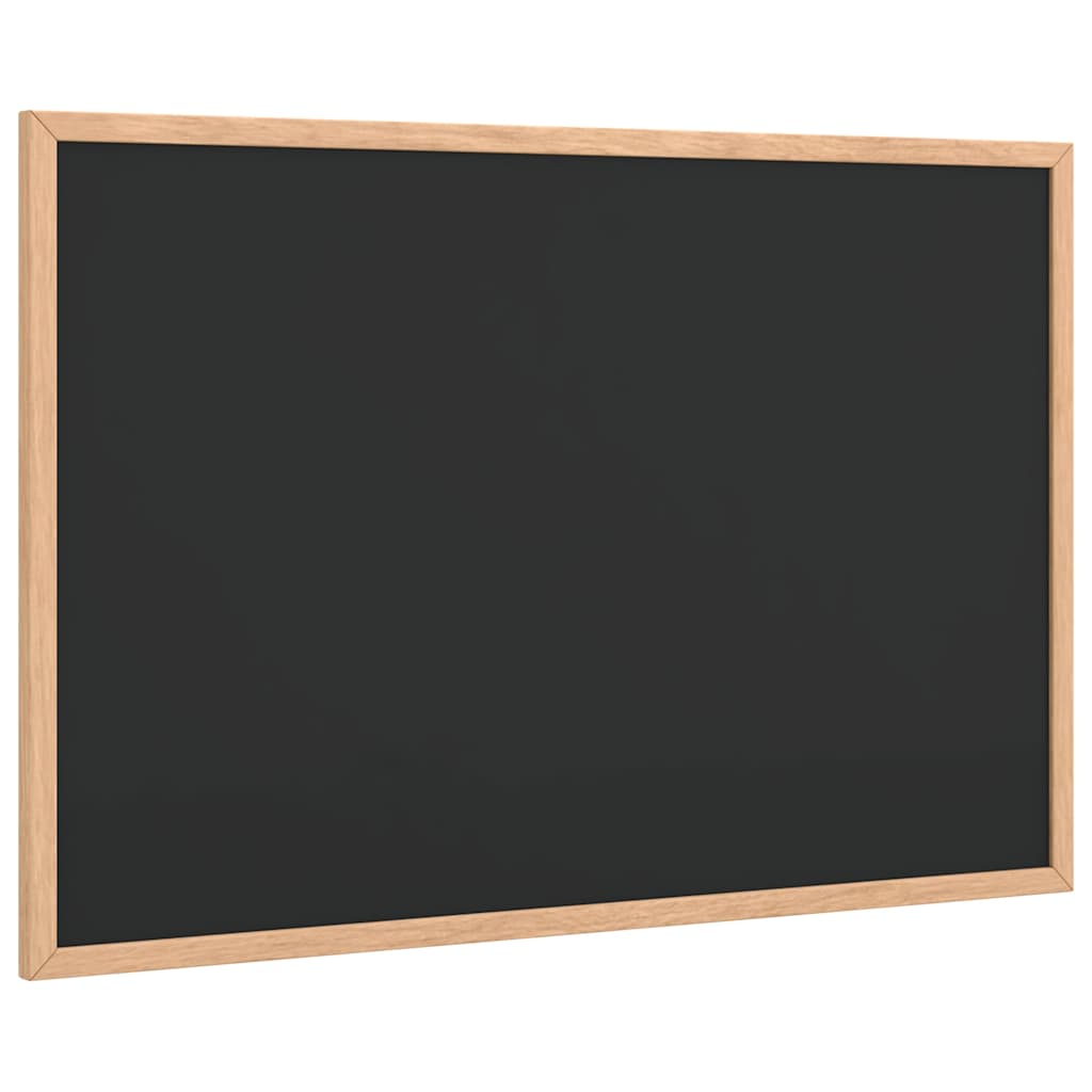 vidaXL Tablă cu ramă din lemn masiv de pin, neagră, 60x40 cm