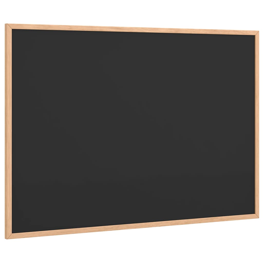 vidaXL Tablă cu ramă din lemn masiv de pin, neagră, 80x55 cm