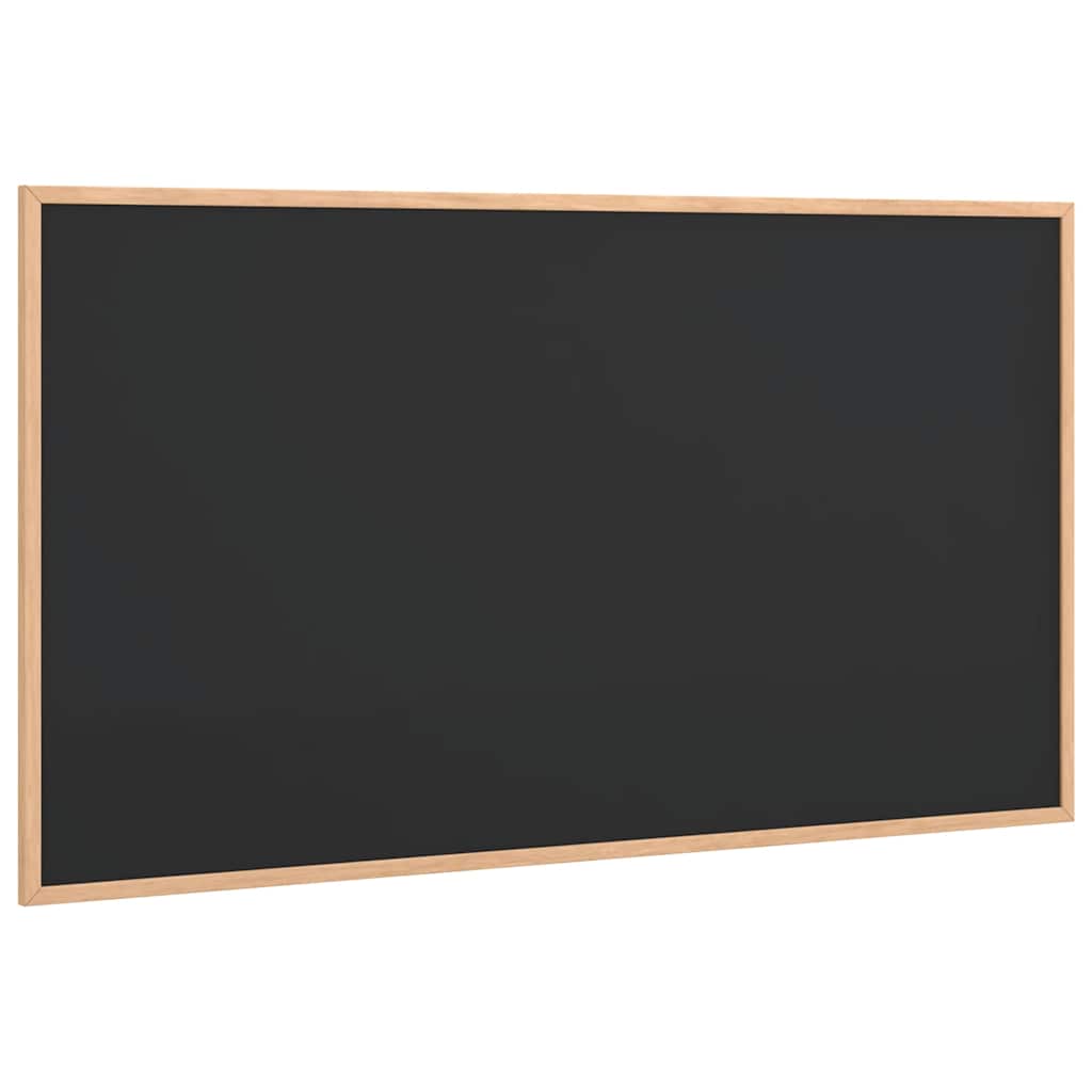 vidaXL Tablă cu ramă din lemn masiv de pin, neagră, 100x55 cm