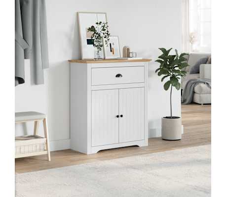vidaXL Armoire de couloir BODO blanc et marron 80x35x90 cm