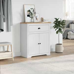 vidaXL Armoire de couloir BODO blanc et marron 80x35x90 cm